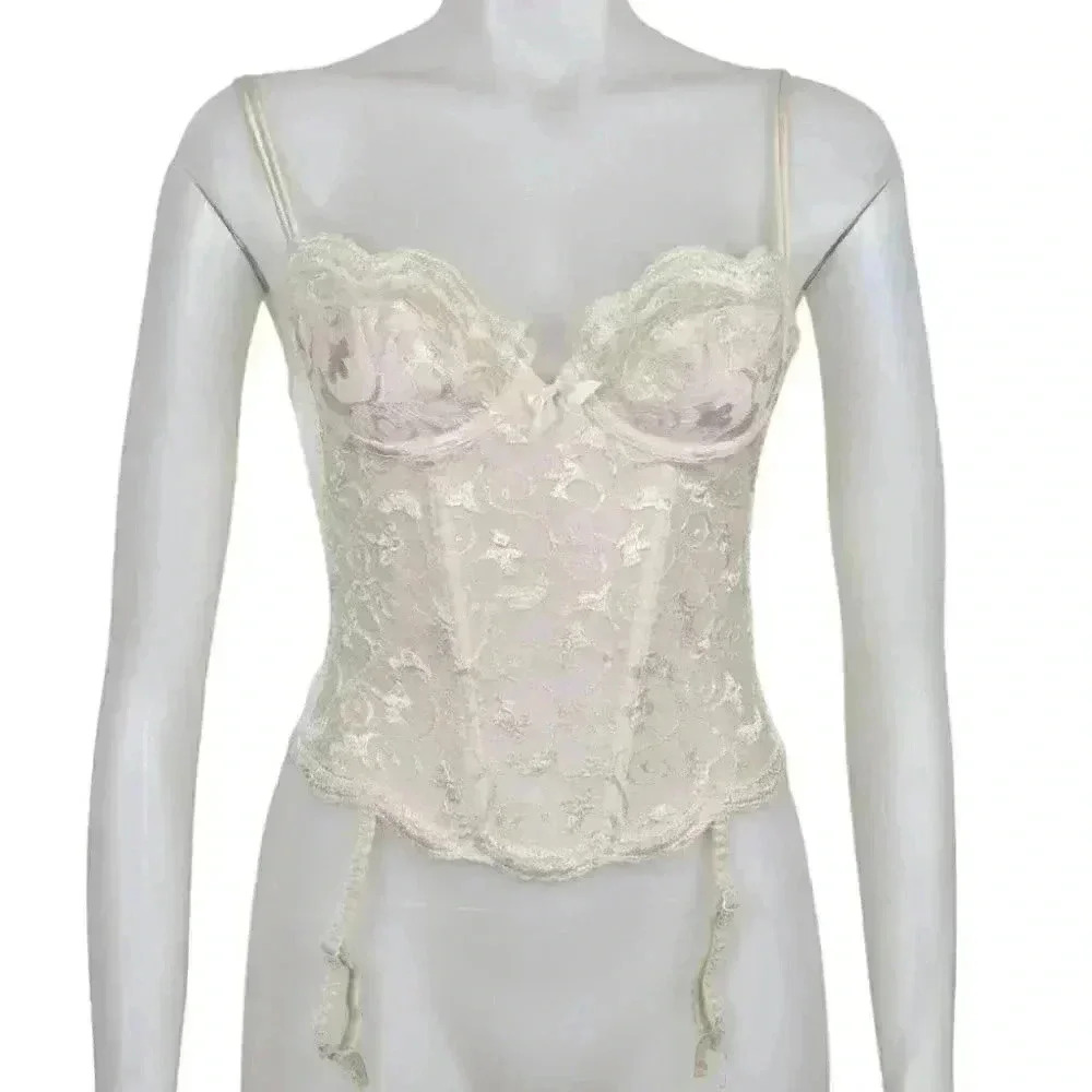 Vintage Victoria's Secret Gold Label Bustier Corset Lace Lingerie 34B